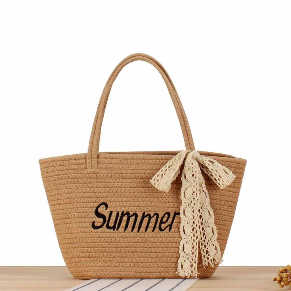 Western Style Large Capacity Single Shoulder Woven Bag, Summer New Fashion、Versatile、Simple、Handbag, Beach Vacation Bag