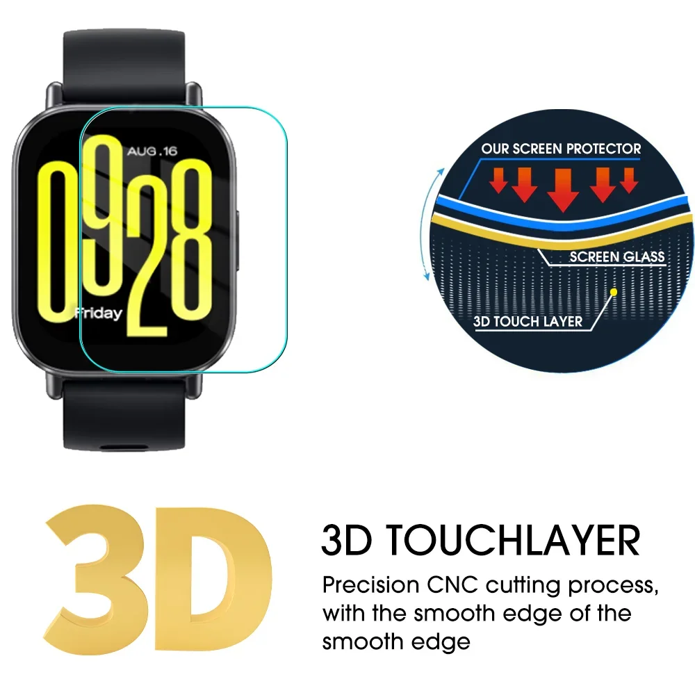 For Redmi Watch 5 Lite Smart Watch Full Cover Tempered Glass HD Anti Scratch Screen Protector Glass Films For Redmi Watch5 Lite