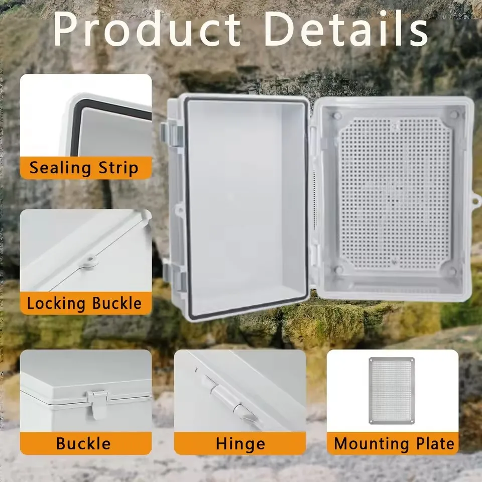 

IP66 Waterproof Plastic Enclosure with Hasp Electrical Junction Box Outdoor Sealed Switch Power Case Distribution Boxes