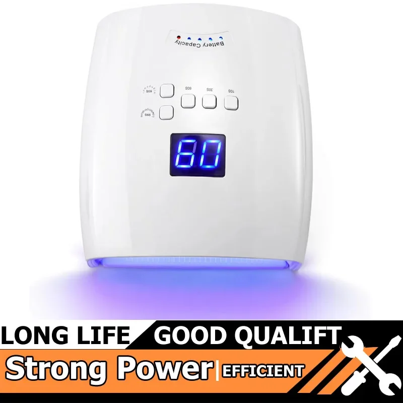 

UV LED Nail Lamp 66W Lamp for Manicure with LCD Screen 4 Timer Settings Nail Art Manicure Rechargeable Tools for Home