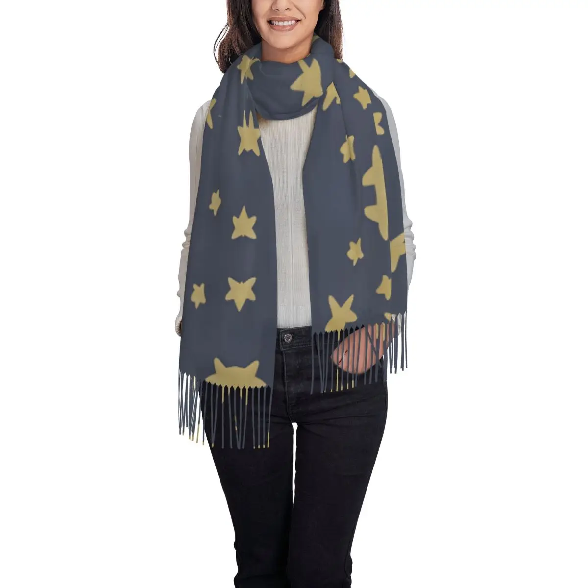 In Autumn Star Fringe Wraps New Vintage Echarpe Gifts Lady Integrated Warmth Preservation Openwork