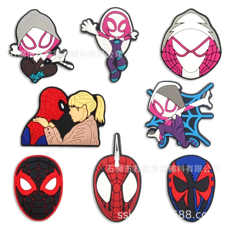 New Cool Spider Man Shoes Charms for Clogs Sandals Decorations Charms Accessories Decor Spider Women Shoes Decor Couples Gifts