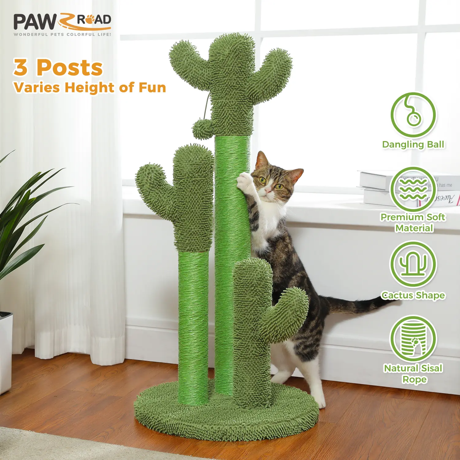 Cactus Tall Sisal Scratching Post