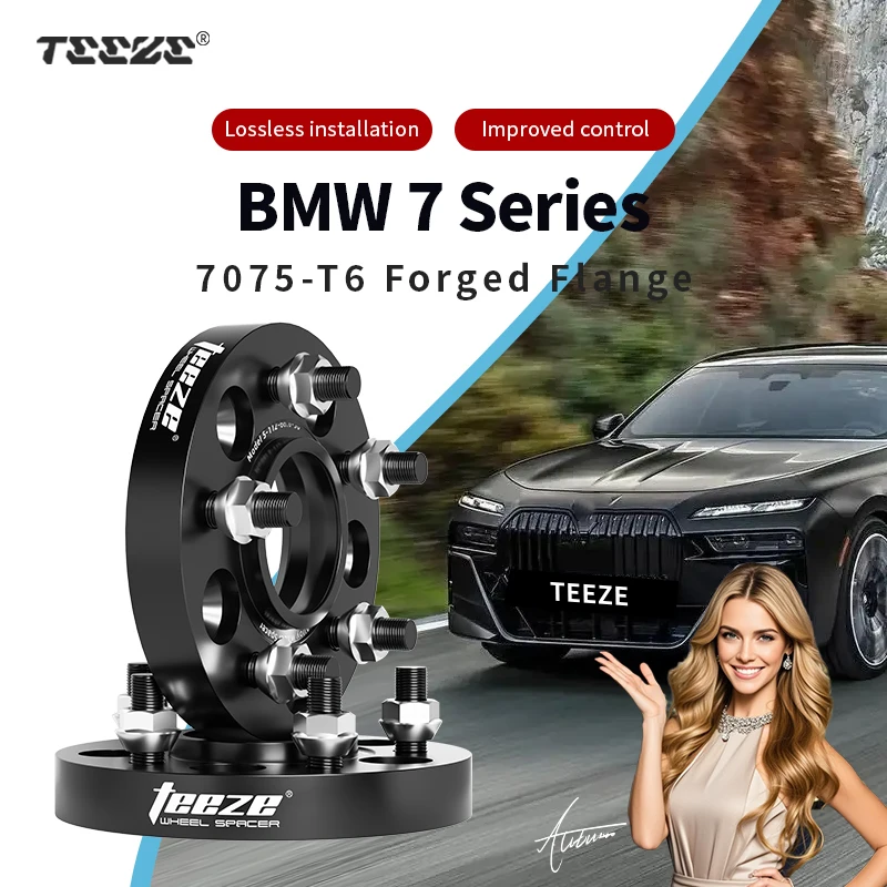 

Teeze 5x112 66.6/5x120 72.6 14x1.25 Hub Centric Black Forged wheel spacer For BMW 2008-2025 7Series F01/G11/G70 15/20/25/30/35mm