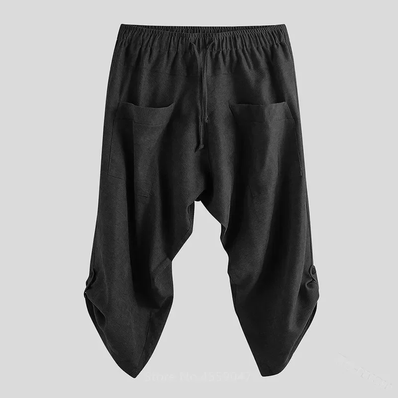 Pantalones medievales para hombre, disfraz de pirata vikingo, pantalones harén renacentistas con bolsillo, disfraces de samurái para Halloween, Vintage para adultos