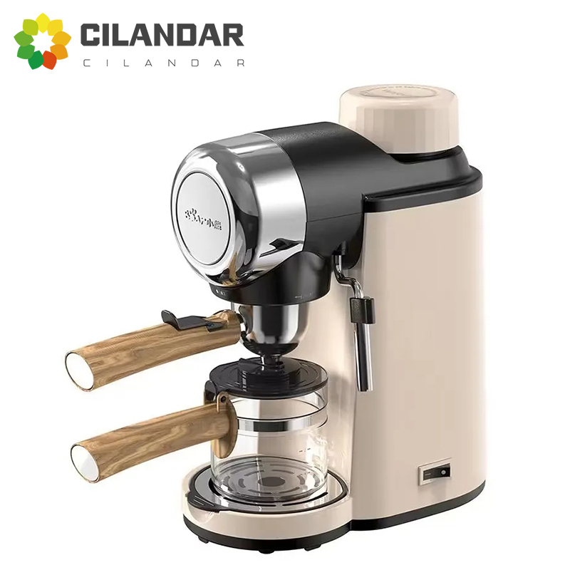  New 2026 Italian coffee maker household small semi-automatic office extraction and foam integrated machine brewing coffee pot 