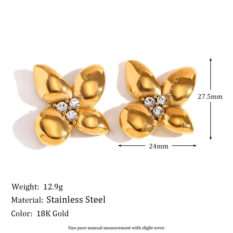 18K Gold Plated Flower-Shaped Fashion Jewelry Earrings for Women Stylish Accessories for Any Occasion