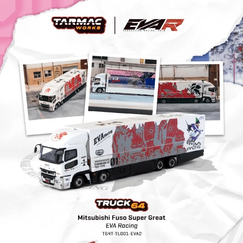 Tarmac Works 1:64 Mitsubishi Fuso Super GreatEVA Racing Alloy Model Car Collection Model Christmas Gift Boy Toy Boy Gift