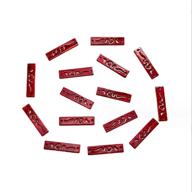 20Pcs/Lot New Acetic Acid Hollow Bar Beads Charm Connectors Diy Earrings Hair Tassel Jewelry Making Resin Acessories