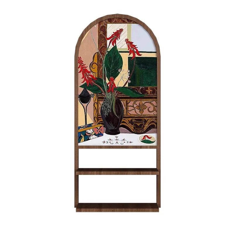 

French Matisse vase screen partition living room entrance bedroom dining room cover custom solid wood storage seat screen