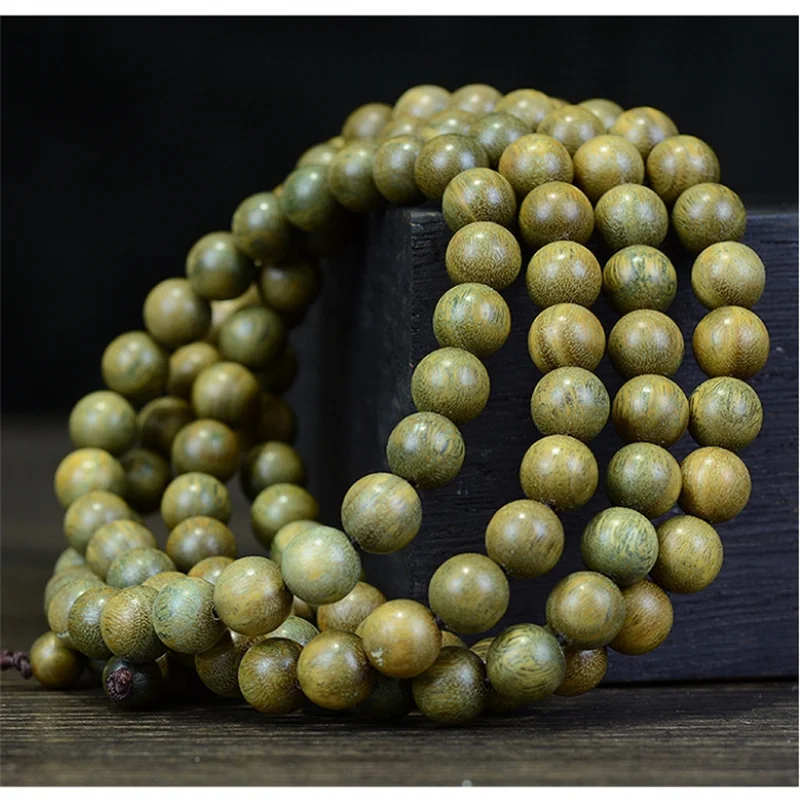 108 Buddha Beads Bracelet Men Chanting Sutra Jewelry High-end Green Sandalwood Prayer Multi Loop Bracelets Male Hand Accessories