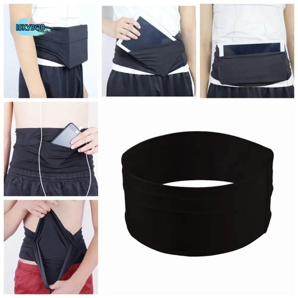 

Multifunctional 3 Pocket Running Waist Bag Invisible Elastic Sports Fanny Pack Colorful Adjustable Mobile Phone Holder Hiking