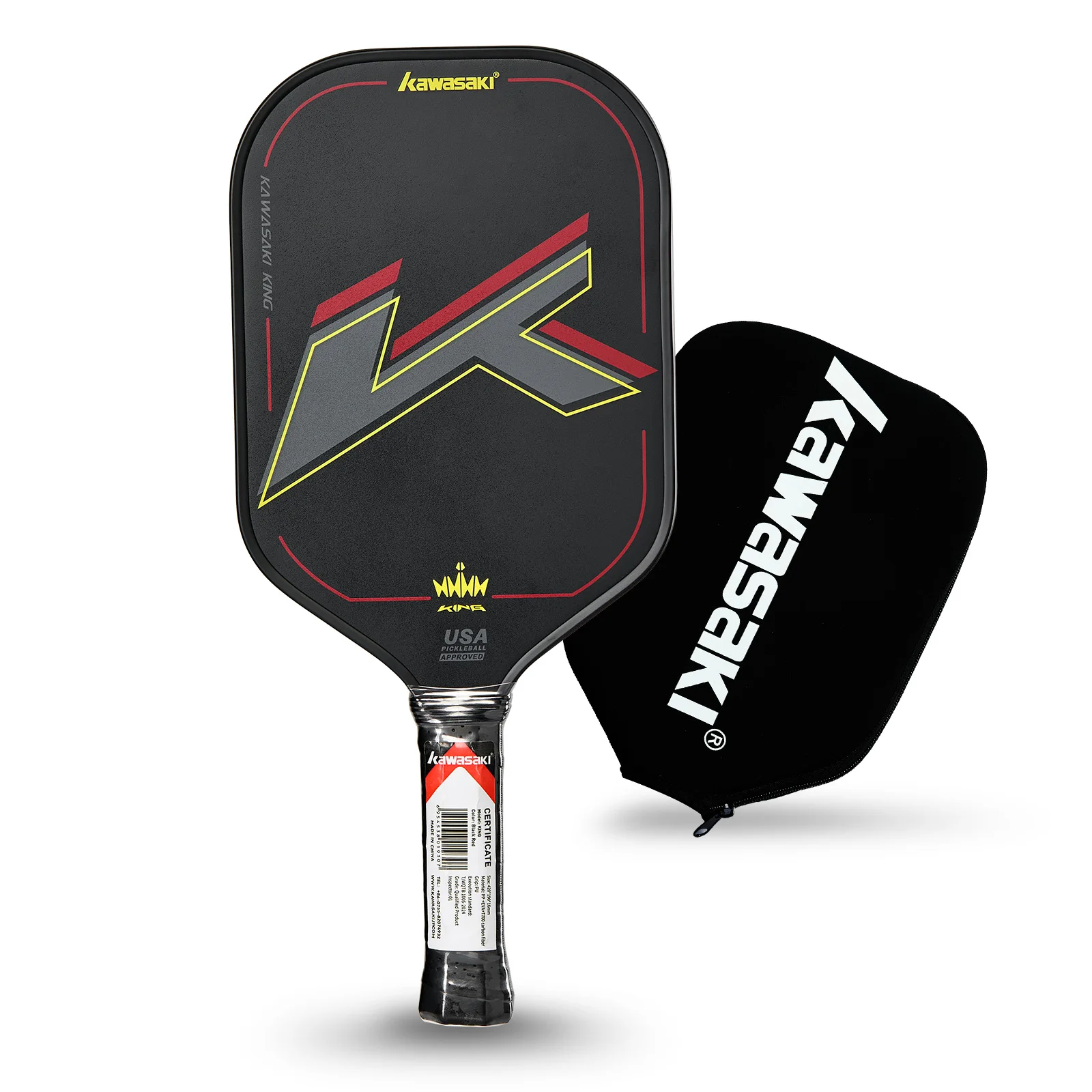 Kawasaki T700 pickleball-peddel van koolstofvezel Gecertificeerd door de VS PICKLEBALL King Series pickleball