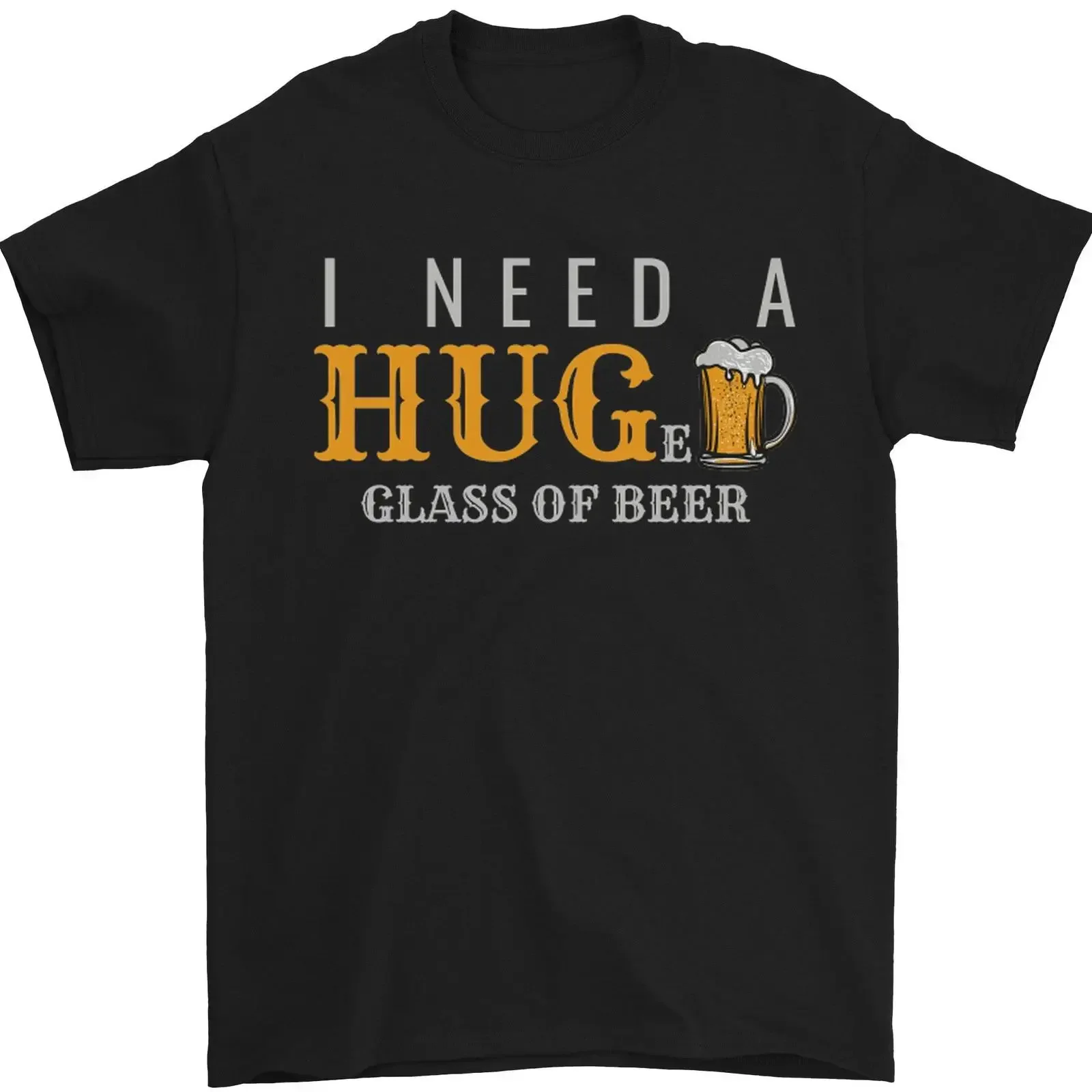 Мужская футболка I Need A Riesig Glas Of Bier Lustig Alkohol из 100% хлопка, винтажная, с эффектом потертости, дышащая, стильная, унисекс, модная, мягкая