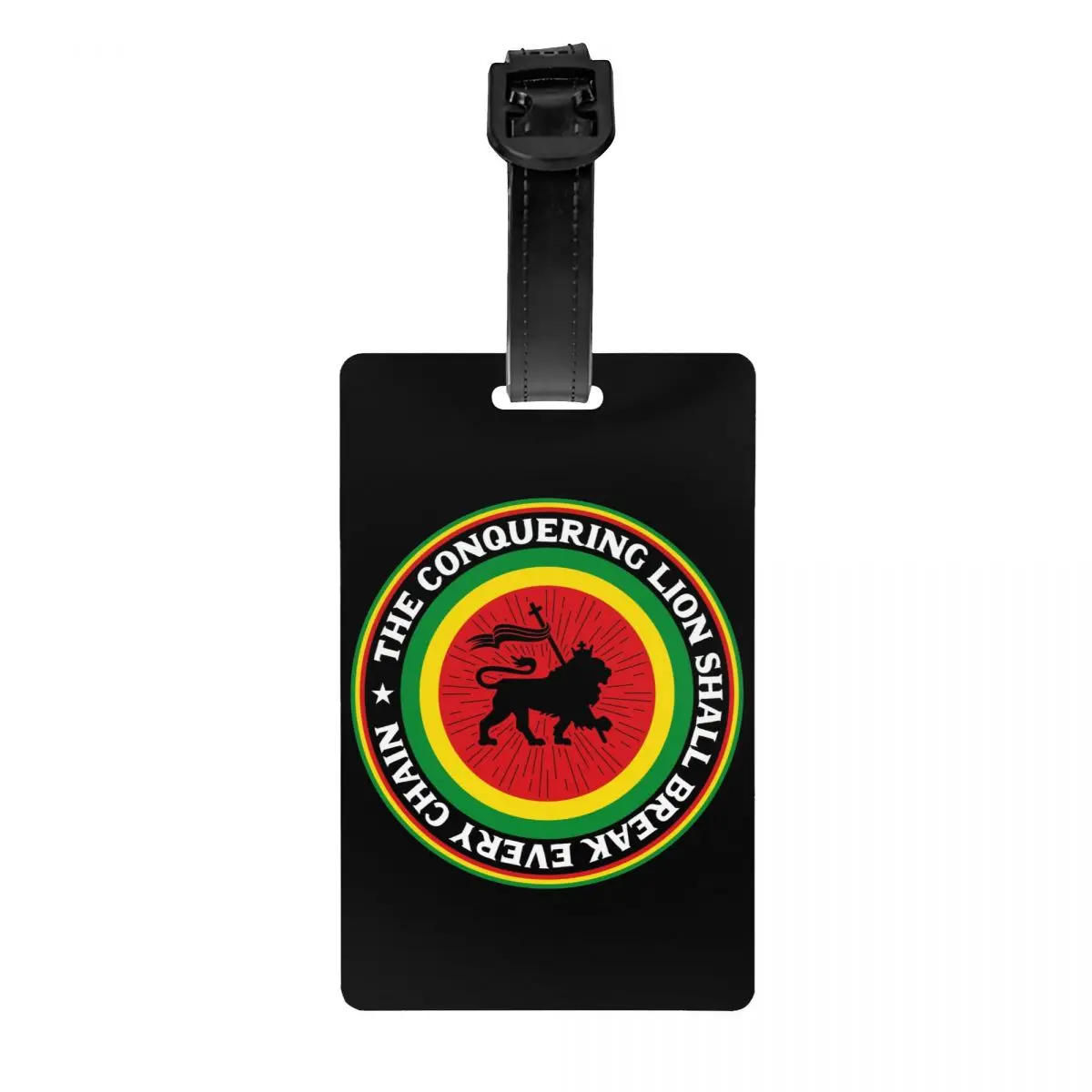 Custom Rastafari Rasta Lion Of Judah Luggage Tag for Suitcases Jamaica Flag Privacy Cover ID Label