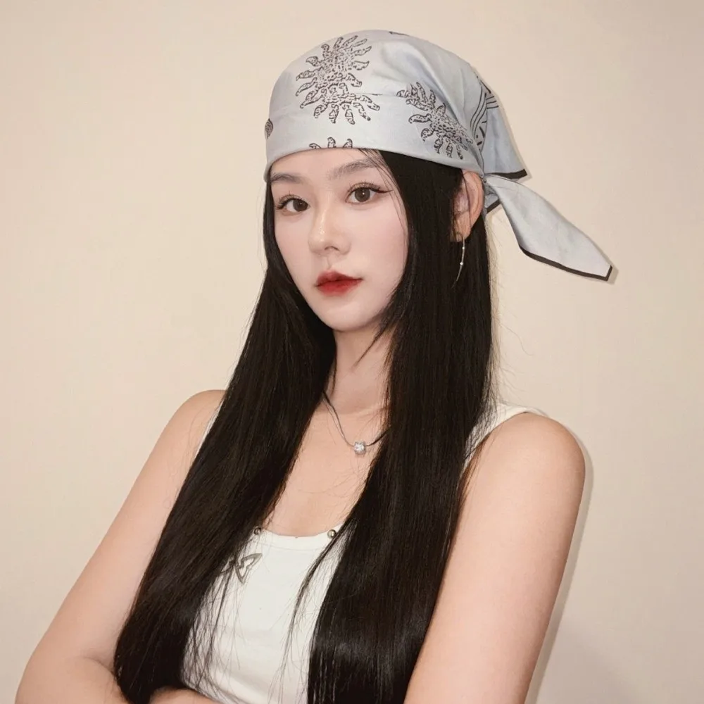 Headwear Flower Square Headscarf Y2K Hip Hop Print Hair Scarf Hair Band Headband Punk Bandana Girls view 4