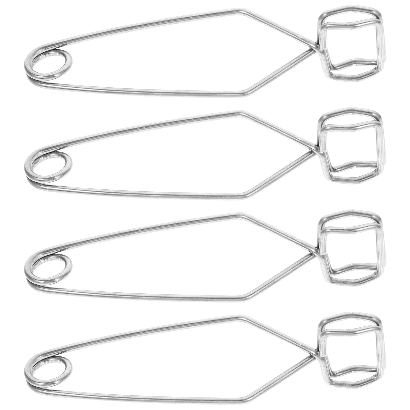 

4Pcs Test Tube Clamps Small Silver Scientific Spring Iron Durable High Temperature Laboratory Supply Test Tube Clamp