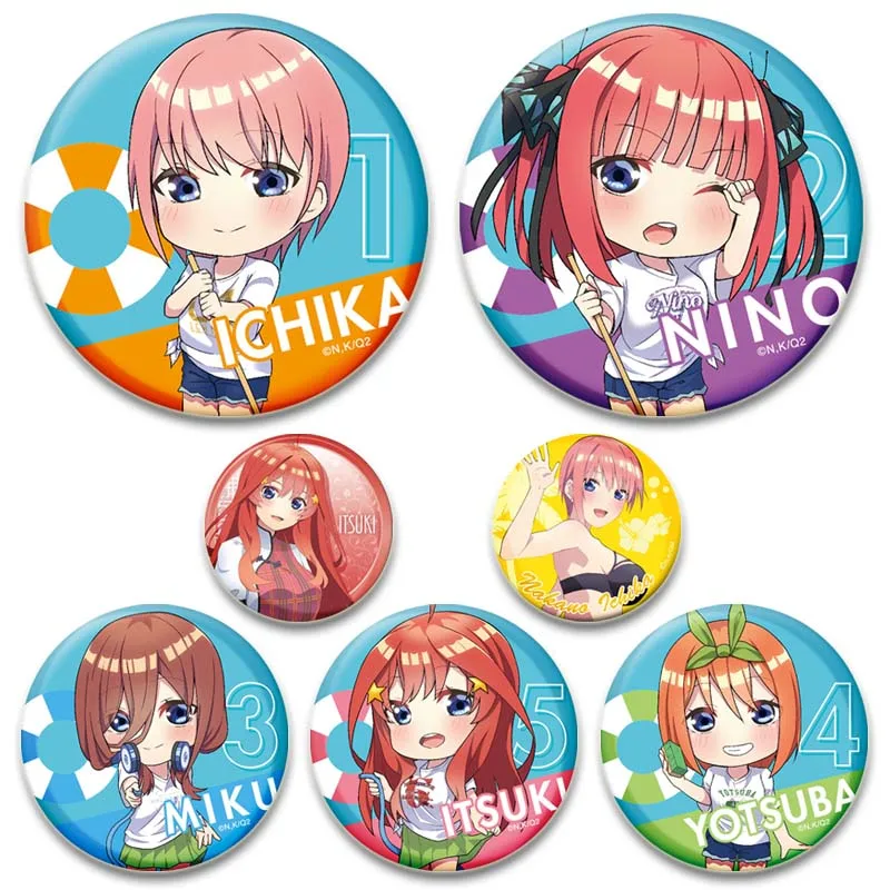 The Quintessential Quintuplets Anime Brooches for Packback 5-toubun No Hanayome Badge Ichika Nino Miku Yotsuba Nakano Itsuki Pin