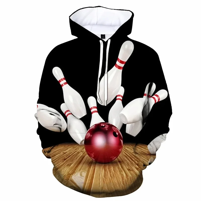 

3D Printed Bowling Hoodies For Men Clothiong Casual Ball Sports Graphic Sweatshirts Streetwear Women Pullovers Kid Tracksuit Top