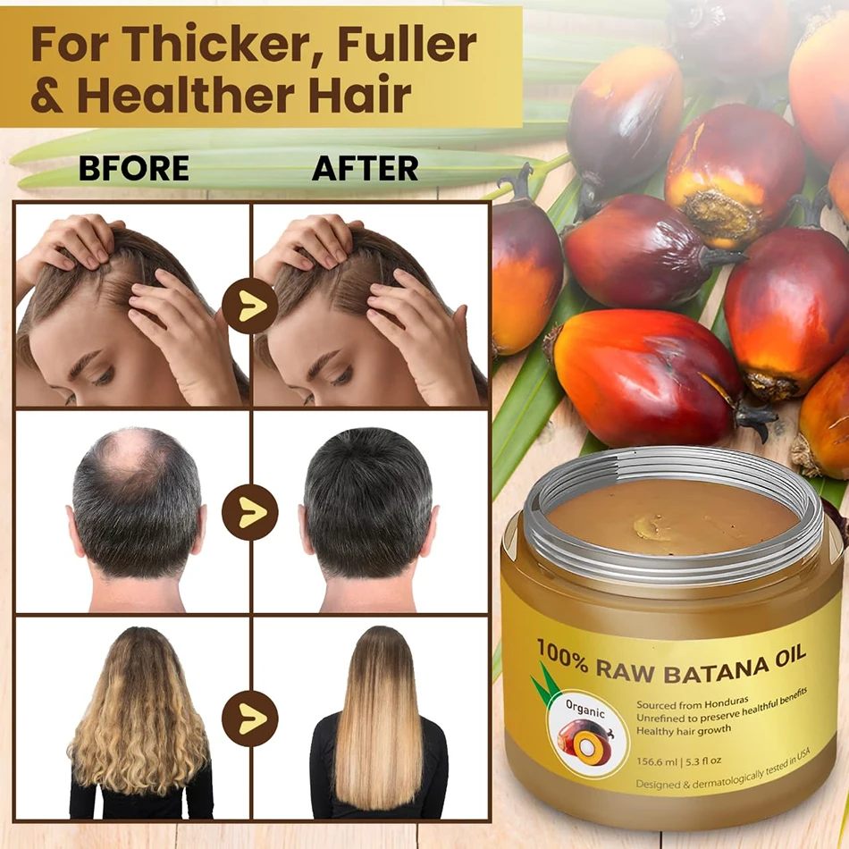 156.6ml Organic Batana Oil for hair growth 100% Raw And Natural Batana Oil For Treating Hair Loss Anti-Breakage Hair