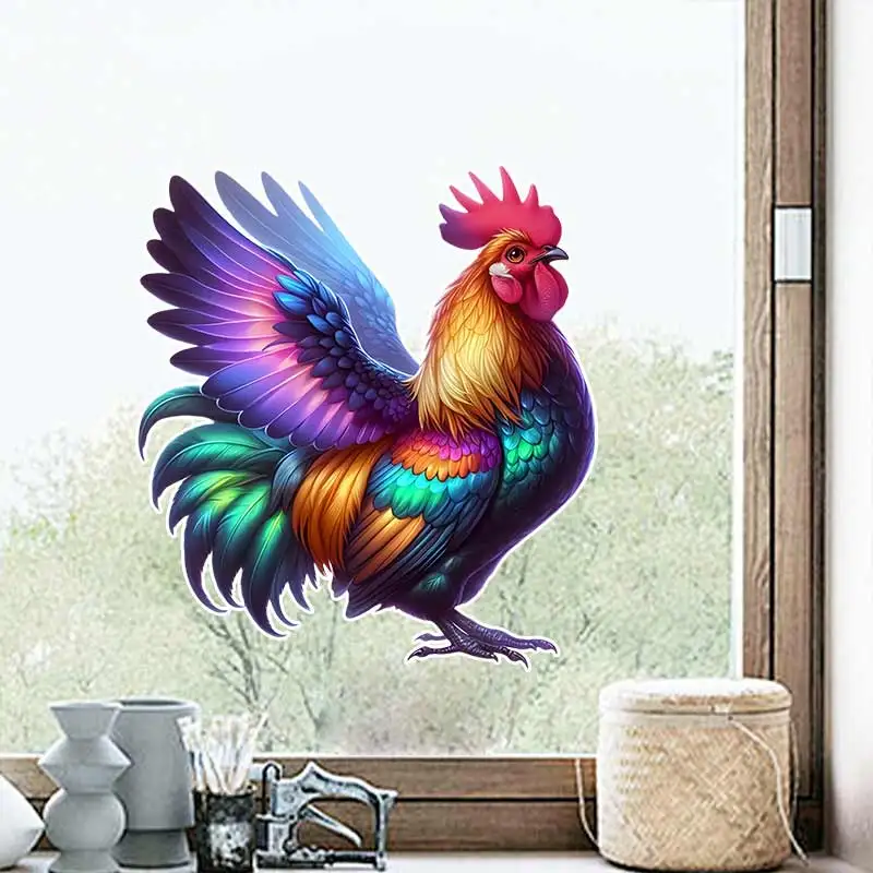 Colorful Big Rooster Farm Wall Stickers Kitchen Decoration Dining Room Living Room Cabinet Refrigerator Home Decoration M1140