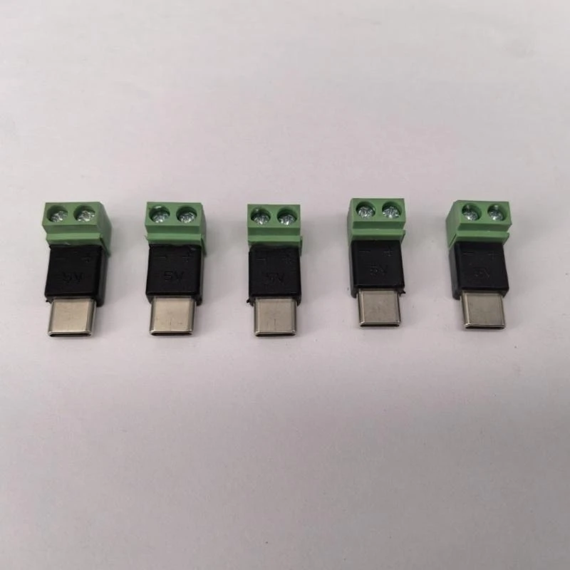 5V Typ C do 2 -pinowy adapter blokowy bez lutowania dla małych urządzeń