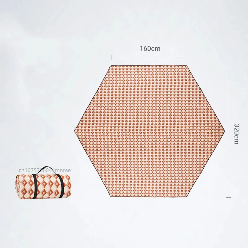 

Двусторонний бархатный влагостойкий коврик для пикника на открытом воздухе, утолщенная ткань, приятная для кожи, шестиугольный тканевый ковер для пикника, палатка