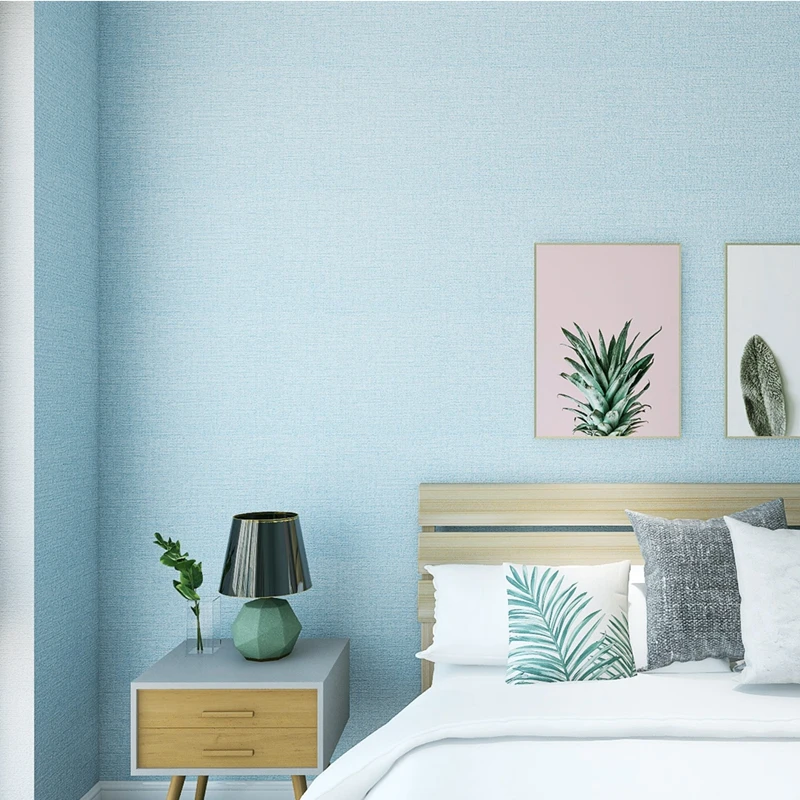 

50cm Wide Self Adhesive Imitation Linen Stickers 2Rolls for Living Room Bedroom Wall Decals Moisture-proof Mould Proof Wallpaper