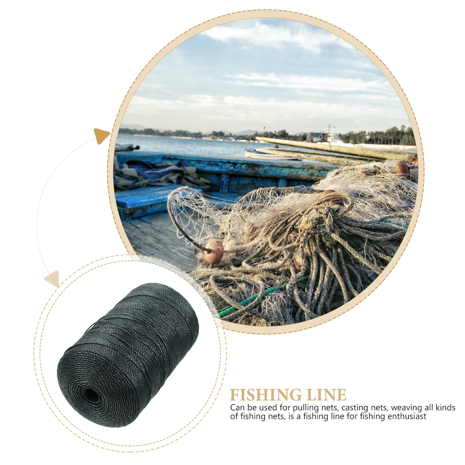 Ligne de réparation de filet de pêche, ULen nylon polyvalente, ficelle de jute tressée, sangle à usages multiples