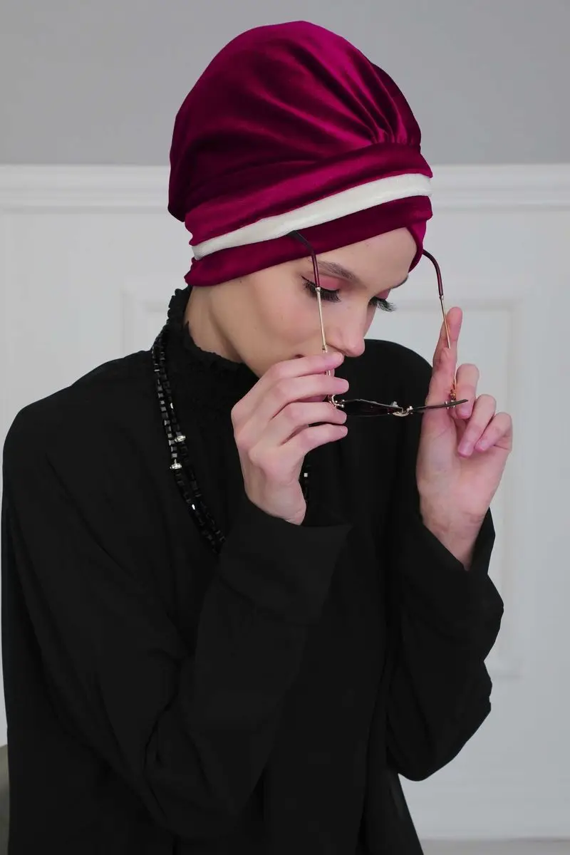 Doppel farbe samt Knochen kirsche rot