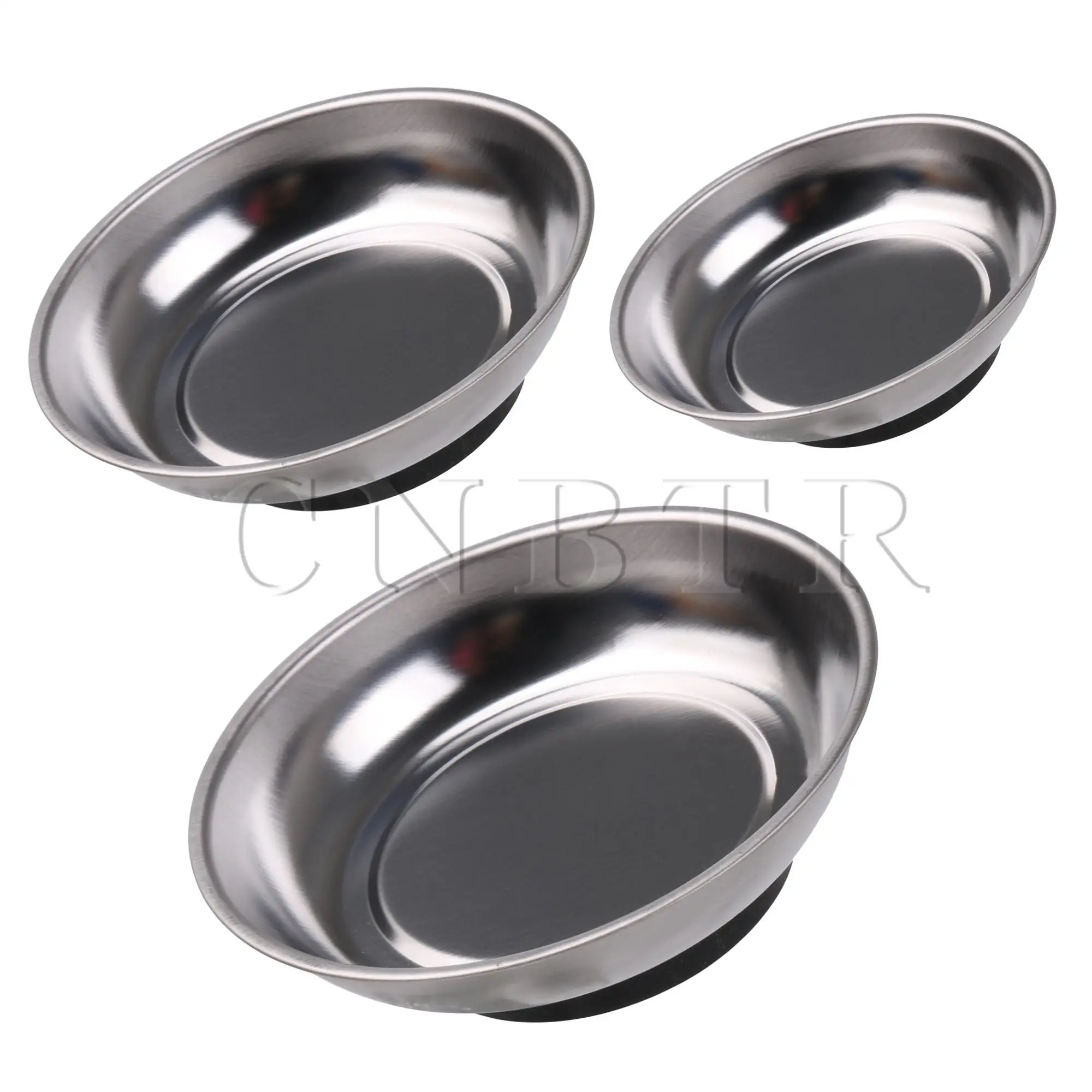 CNBTR 3 Piece Round Magnetic Parts Tray for Socket Screw & Nuts 3 inch 4 inch 6 inch