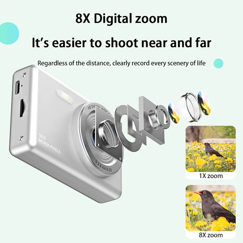 Xiaomi 48MP Digital Photography Camera 4K Camcorder Vlog Video Recorder 8X Digital Zoom Camera 2.4inch Support OTG Transmission