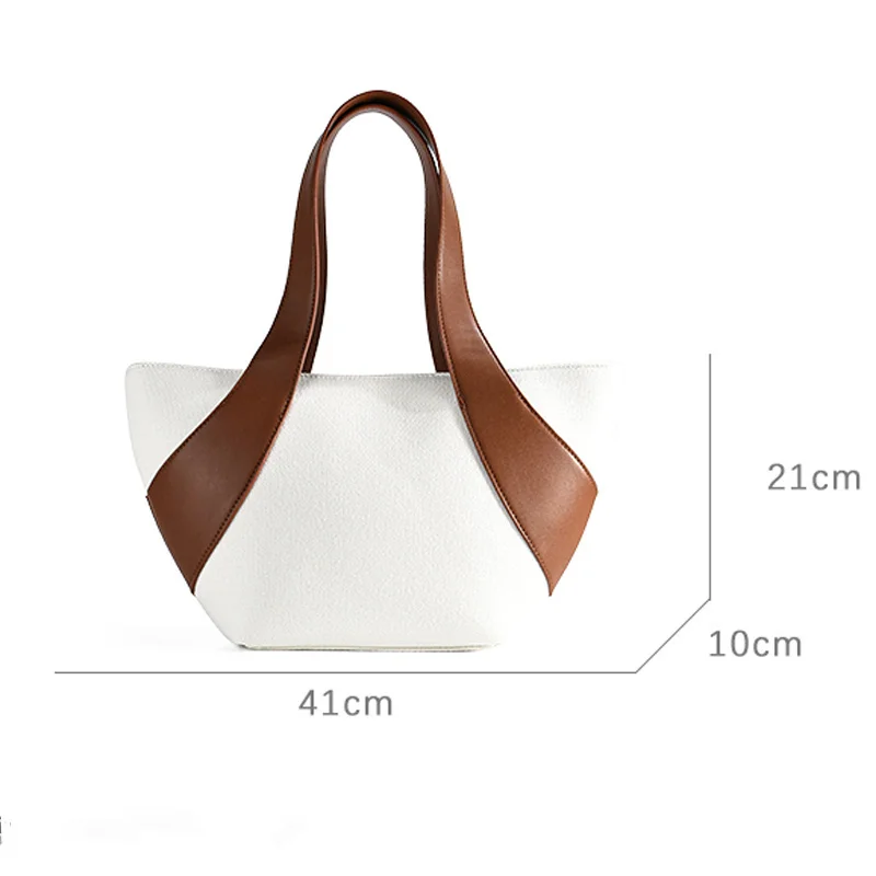 Fashion Stitching Canvas Large-capacity Designer Bags Fan-shaped All-match Commuter Tote Bag for Women 2023 Summer New Totes