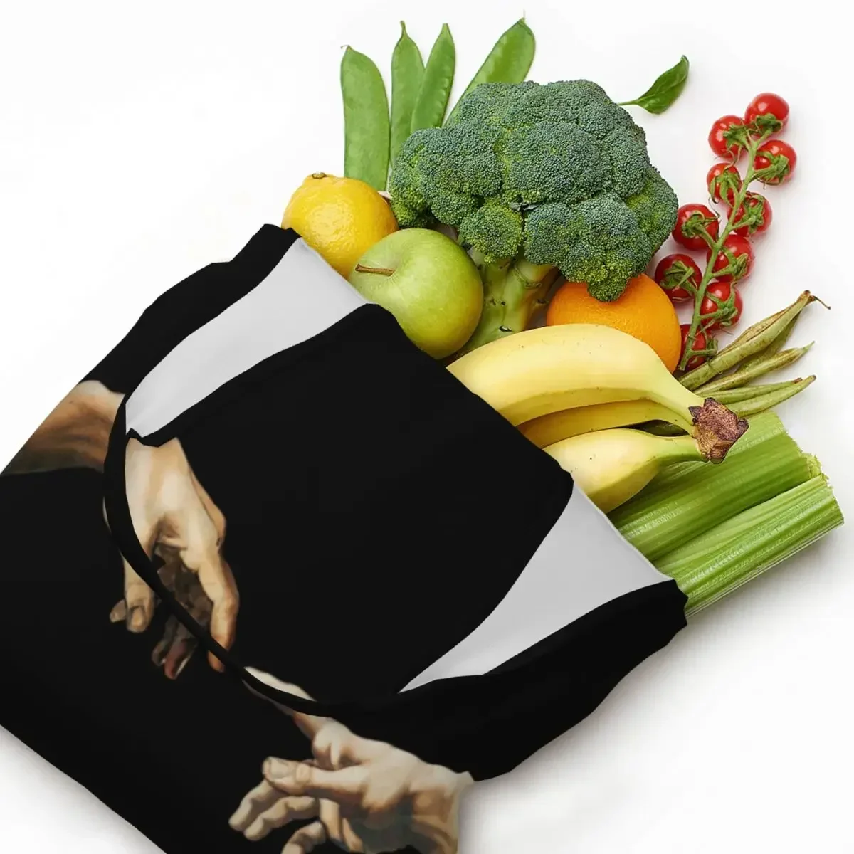 

Adam Michelangelo Groceries Shopping Bags Canvas Shopper Tote Shoulder Bags Large Capacity Durable Bag Handbag