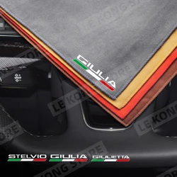 For Alfa Romeo Giulietta Stelvio Giulia Italian Flag Logo Cleaning Drying Cloth Car Wash Towel Soft Wash Double Layer Rags