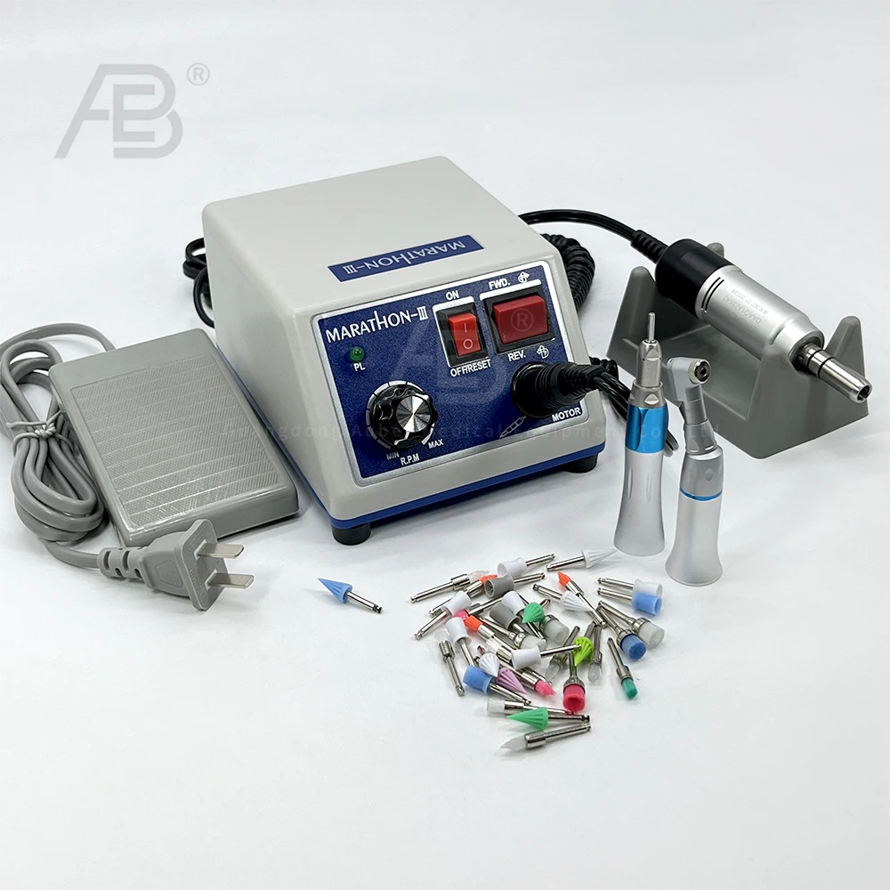 

Dental Lab Electric Motor Micromotor Machine N3+108E 35K With Contra Angle and Straight Handpiece