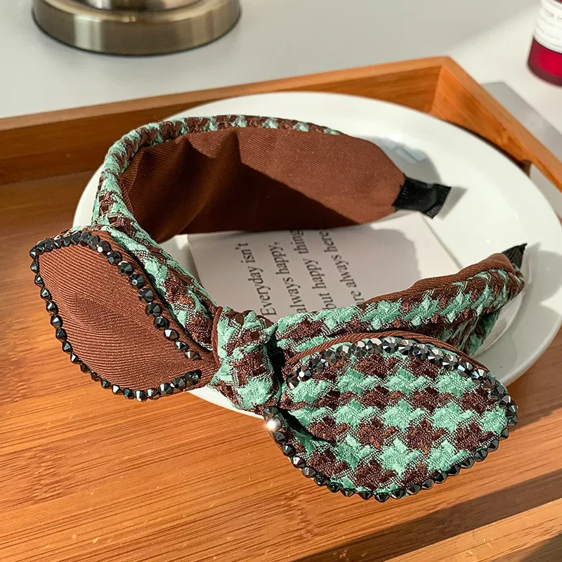ヴィンテージ風幅広布巾結びヘッドバンド レディース ガールズ デイリーショッピング ヘアフープ アクセサリー