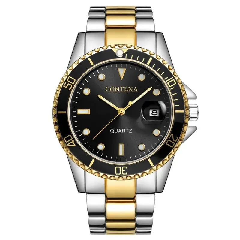 ساعات رجالية أعلى علامة تجارية فاخرة للرجال ساعة عمل بسيطة جو رجل صلب مقاوم للصدأ ساعة تاريخ مقاومة للماء