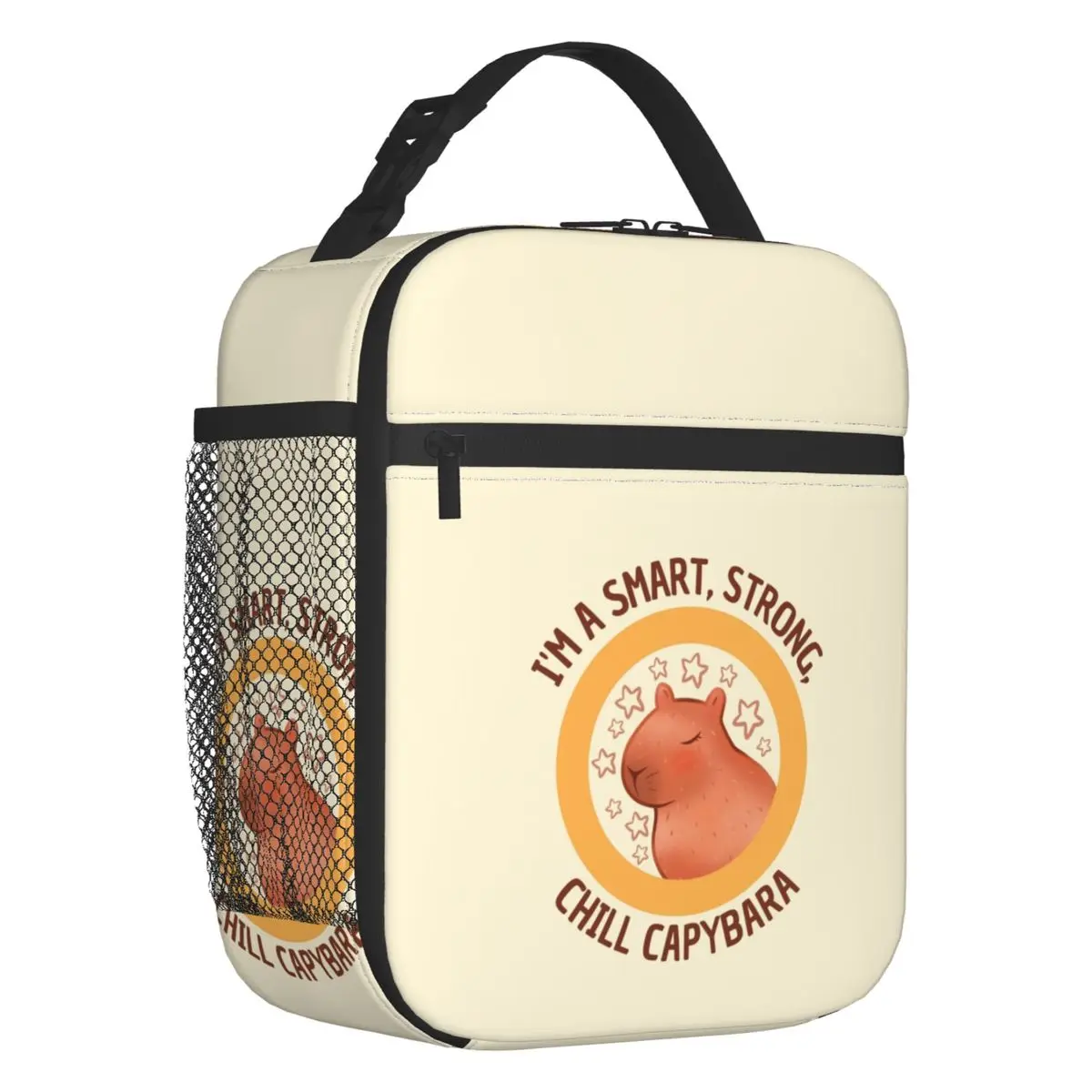 Funny Capybara Resuable Lunch Boxes Women Waterproof Cooler Thermal Food Insulated Lunch Bag Kids School Children