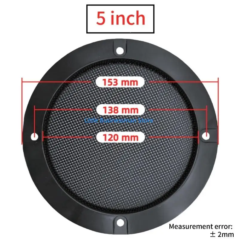 Rundes Design, schwarzes Metall-Lautsprechergitter, passend für die meisten Soundsysteme 1,5–10 Zoll M76A – Detail 4