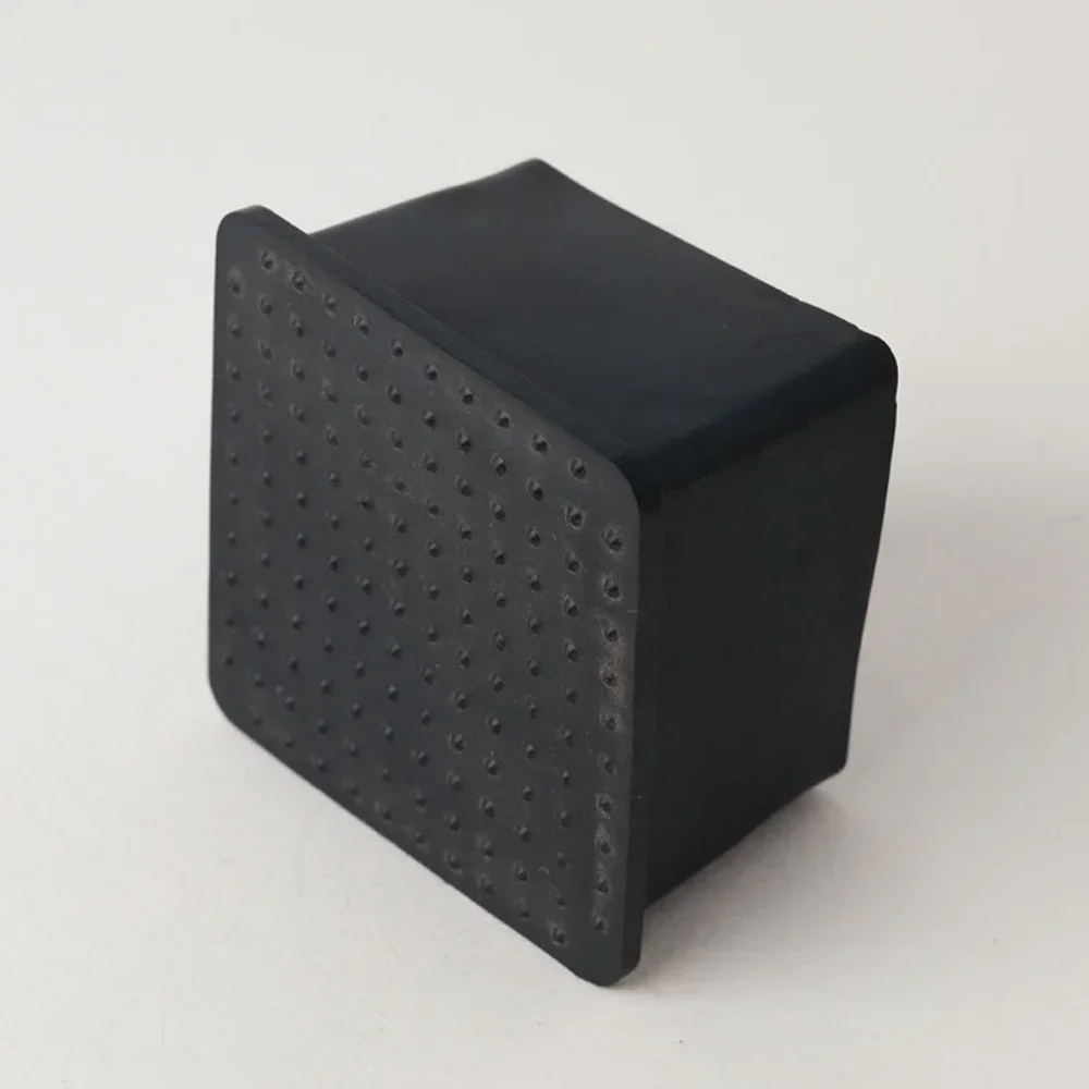 Black Square PVC Furniture Cups - Plastic Protection Caps with Non-Metal Finish for Pipe, Bolt, Chair, and Table Legs
