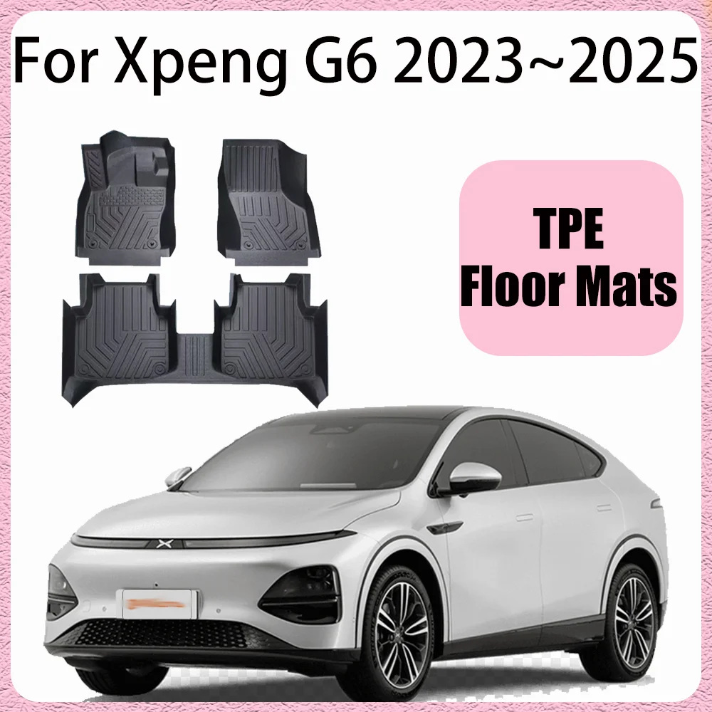 

For Xpeng G6 2023~2025 2024 LHD Car TPE Floor Mats Scratch Resistant Carpets Pad Interior Accessories