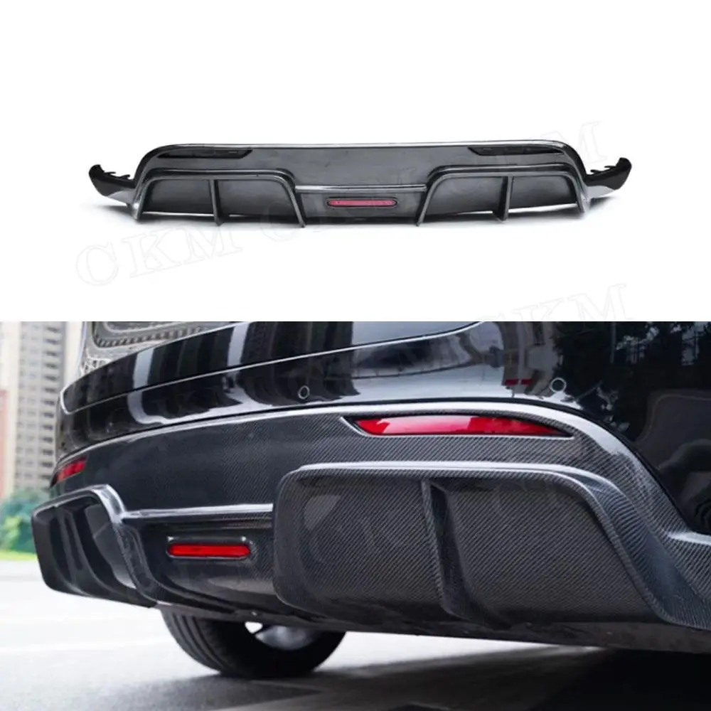 

CKMUUER Carbon Fiber Material For Tesla Model Y Auto Car Styling Rear Bumper Lip Diffuser FRP Prime Extension Covers Accessories