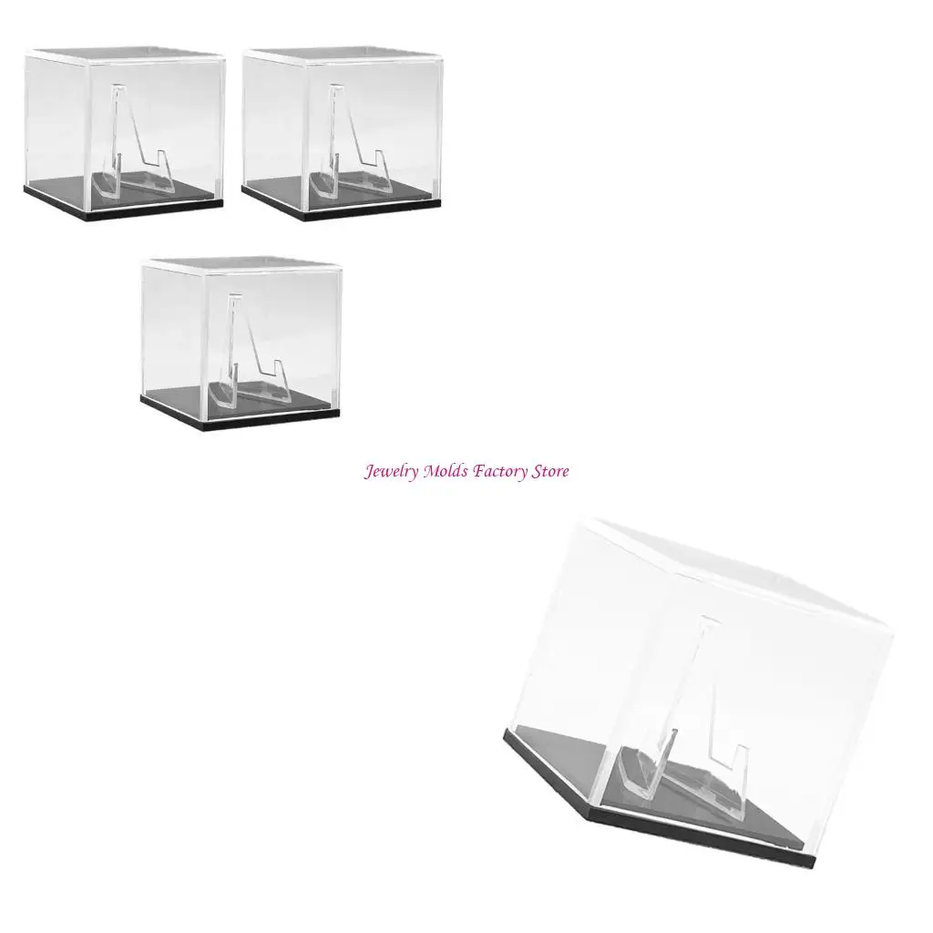 

Acrylic Rings Display Box Rings Storage Box for Jewelry and Guitar Picks with High Transparency and Dustproof Designs E0BF