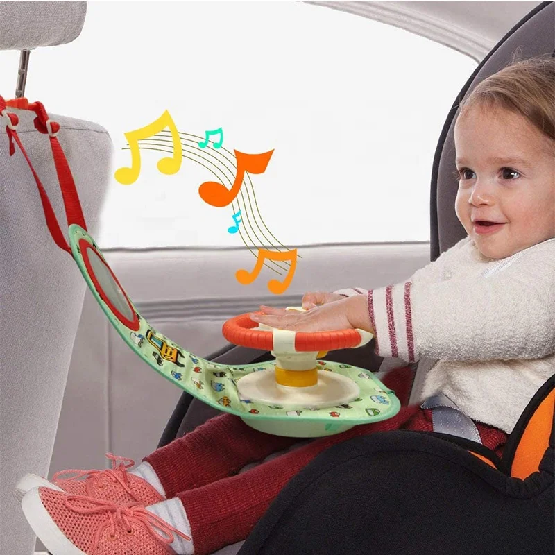 Baby Car Seat Toy Simulation Steering Wheel Toy With Light Music Activity Seat Travel Toddler Toys for Infant Girl Boy Gifts