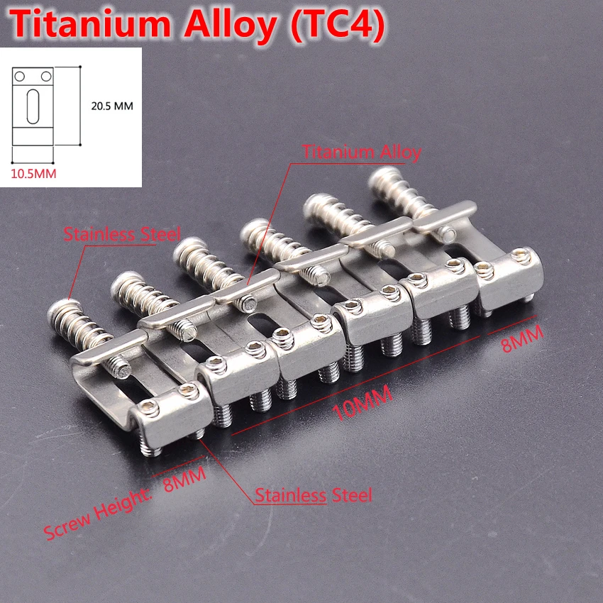 1 Set 10.5MM/10.8MM/11.3MM Electric Guitar Bridge Titanium Alloy (TC4) for ST