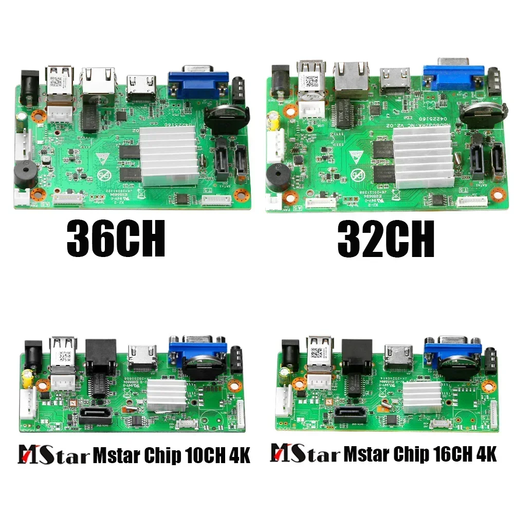 CCTV 10CH 16CH Mstar Chip 4K NVR Motherboard H.265+ Network Video Recorder For 2MP 3MP 5MP 8MP IP Camera Support Face Detection