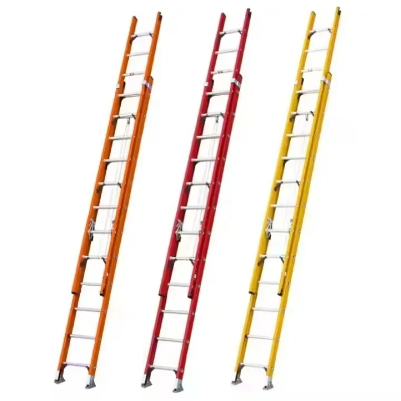 【Best-selling】  16ft 20ft 24ft 28ft 32ft 36ft 40ft Fiberglass Rope Extension Ladder