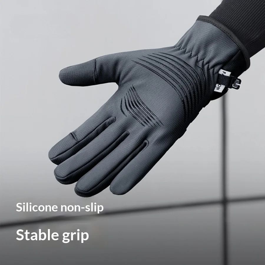 قفازات شتوية لركوب الدراجات تعمل باللمس مبطنة بالصوف الحراري مقاومة للماء ومقاومة للانزلاق مع حزام معصم لركوب الخيل الرياضي في الهواء الطلق