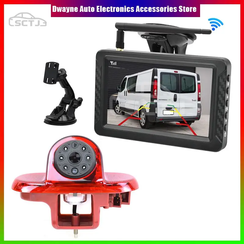 Hd Third Brake Light Wireless Reverse Rear Camera Display Kit with 5-inch HD Display For Renault Transport Vauxhall/Opel Vivaro